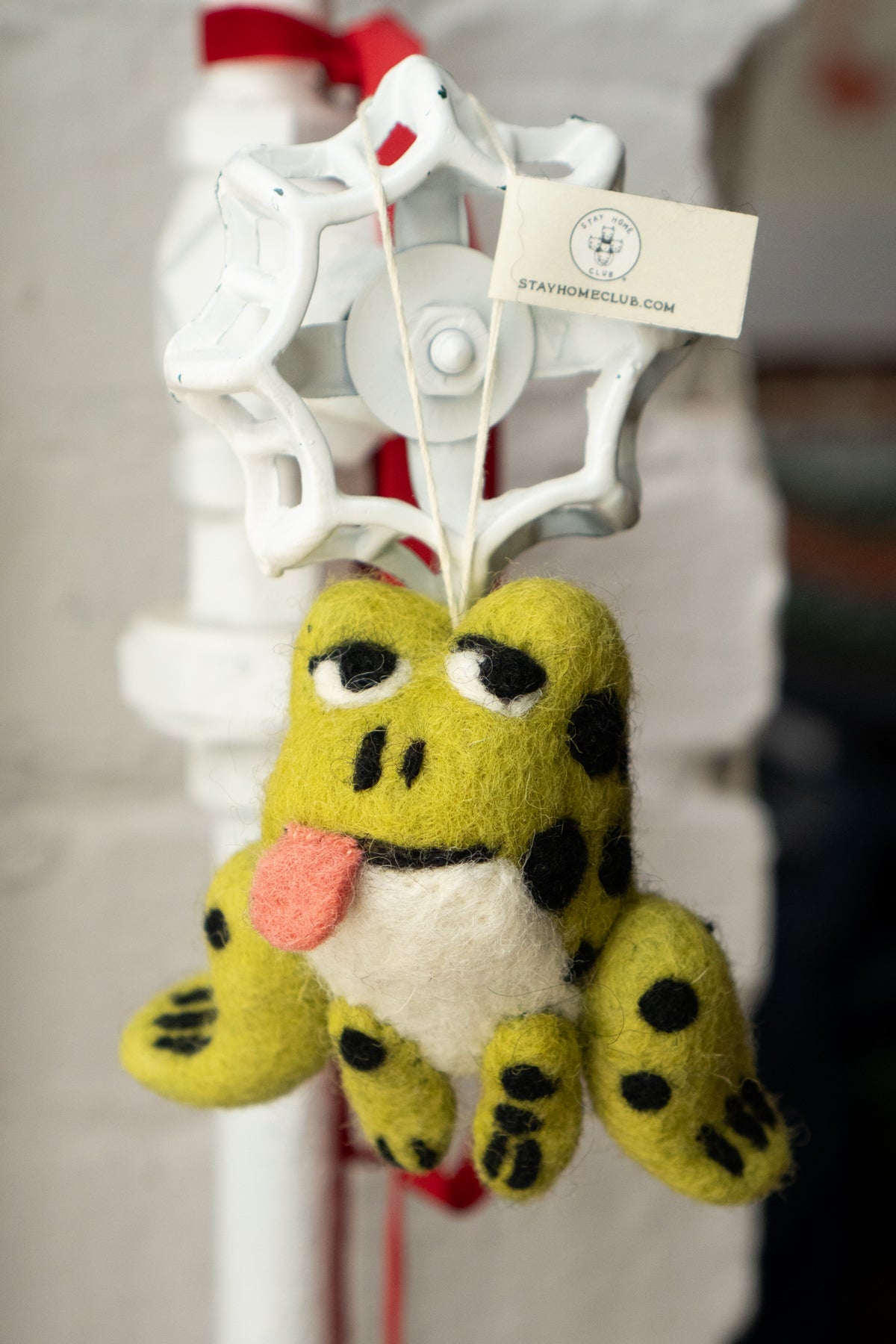 Dopey Frog - Felted Wool Ornament