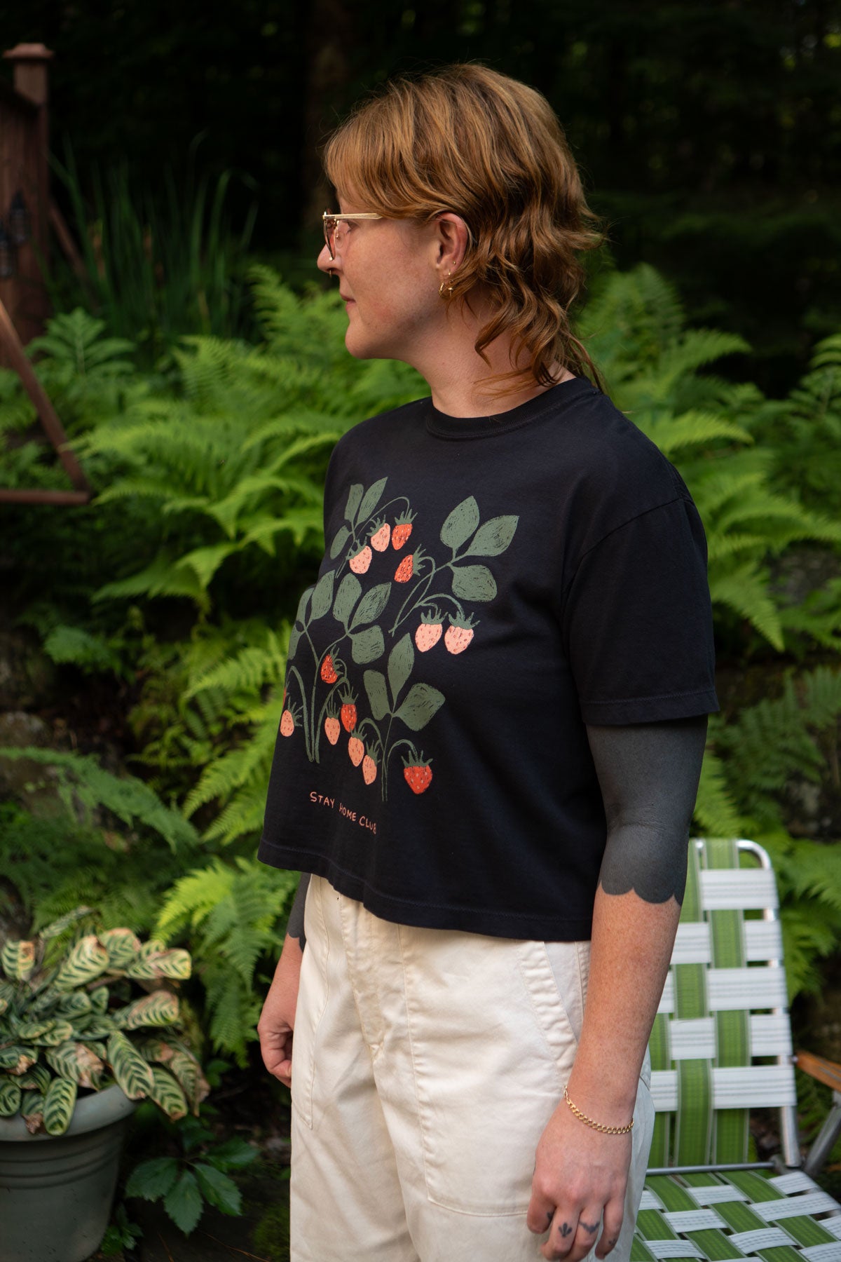 T-Shirt Carré CC 'Fruits 1858' | Noir