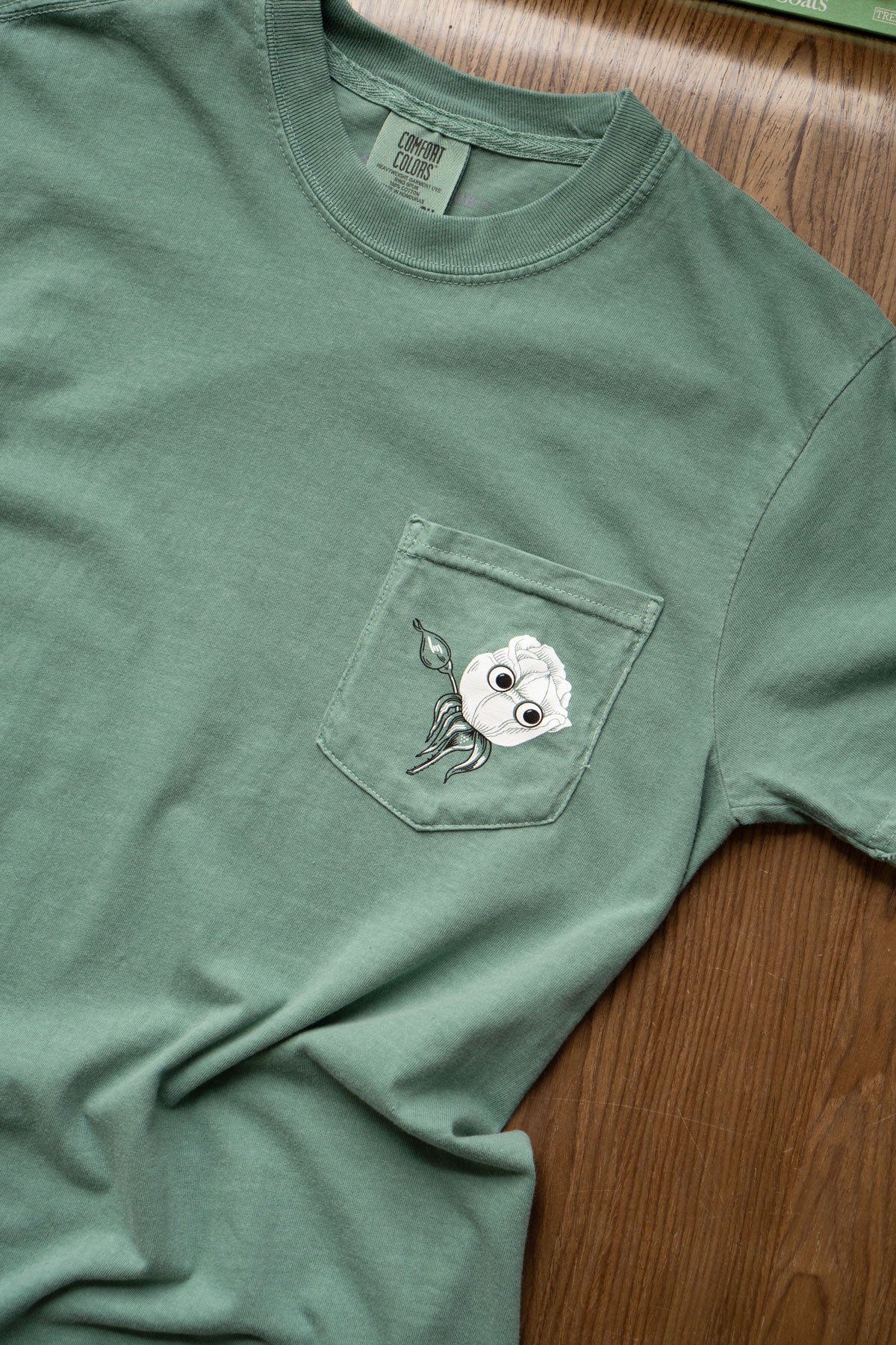 Googly White Roses Pocket Tee