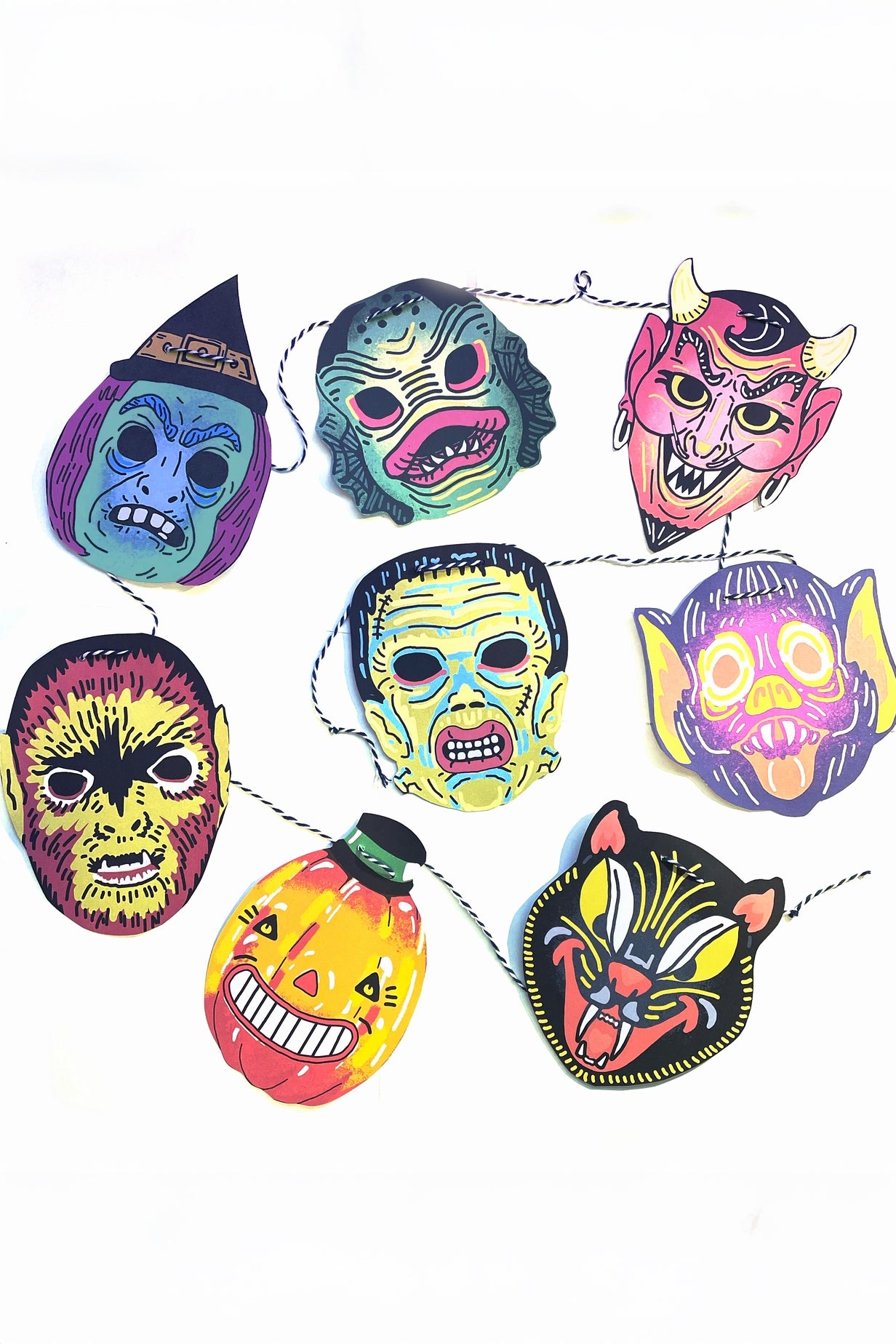 Halloween Masks - Paper Garland