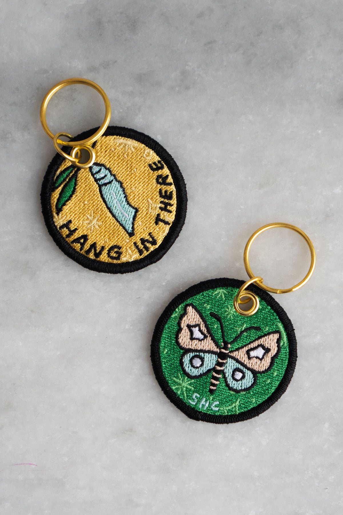 Hang in There (Cocoon) - Embroidered Keychain