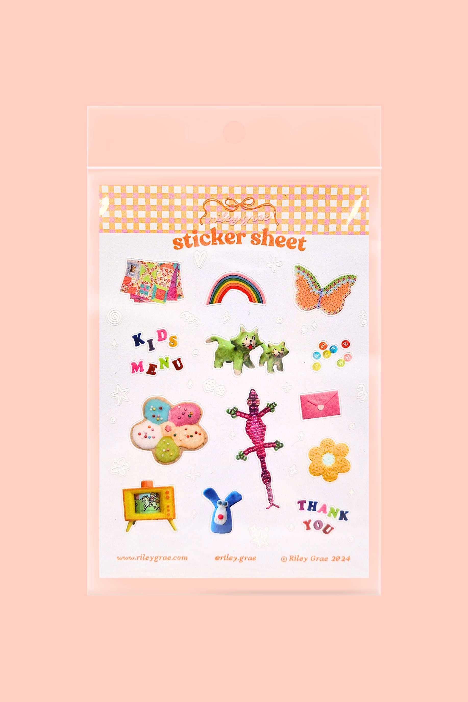 Kids Menu Clear Sticker Sheet