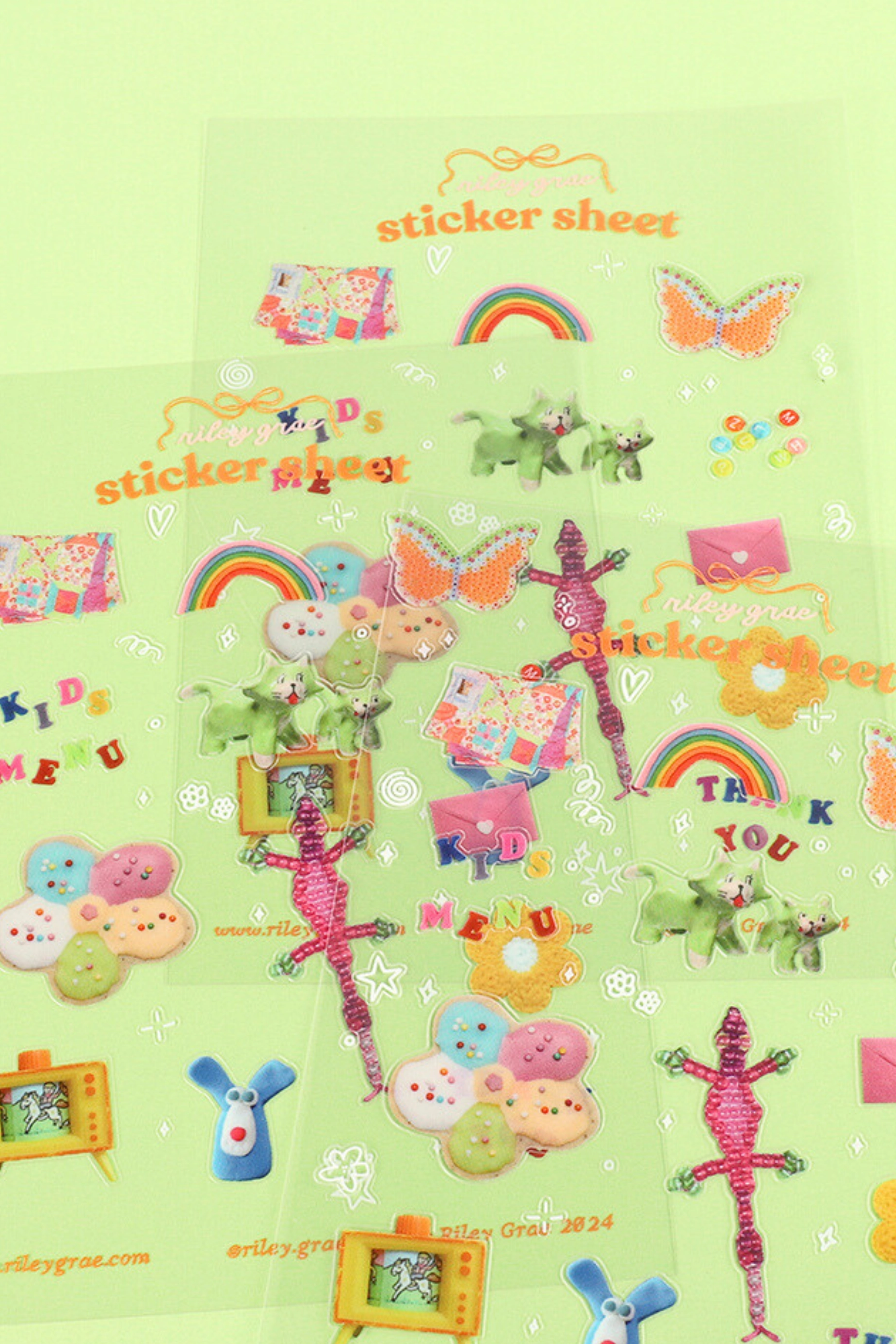 Kids Menu Clear Sticker Sheet