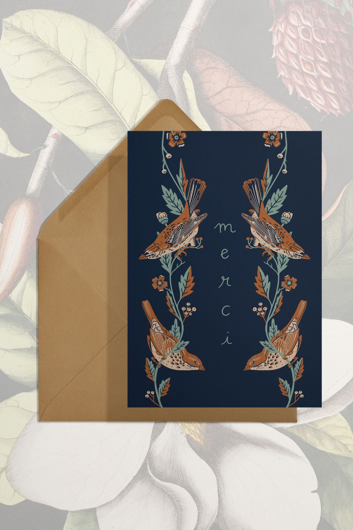 Merci (Finches) Card