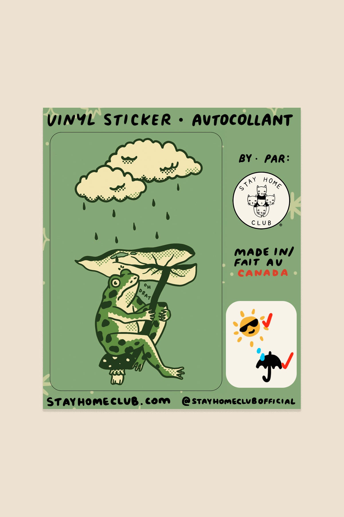Leaf Umbrella Vinyl Sticker