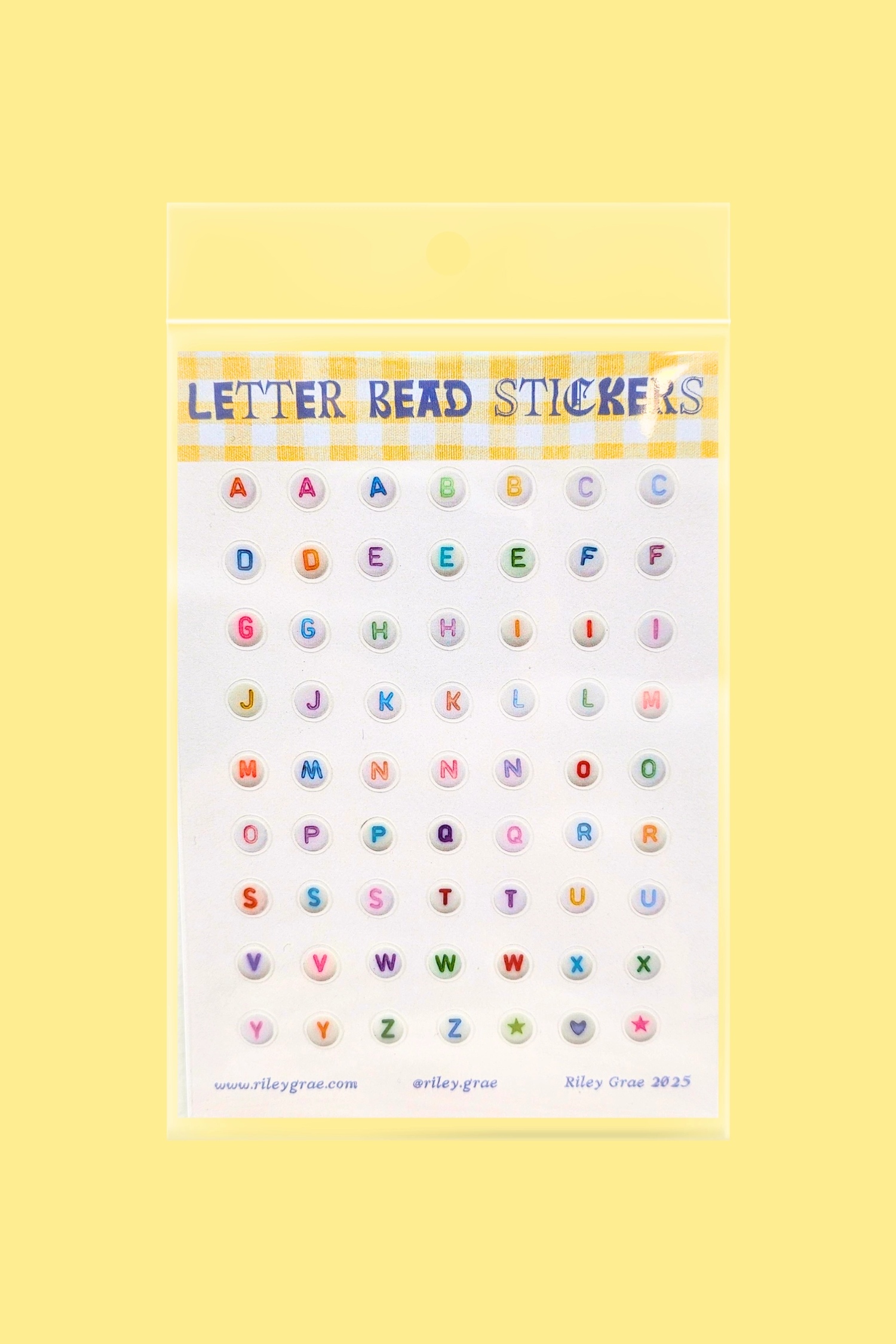 Letter Beads Clear Sticker Sheet