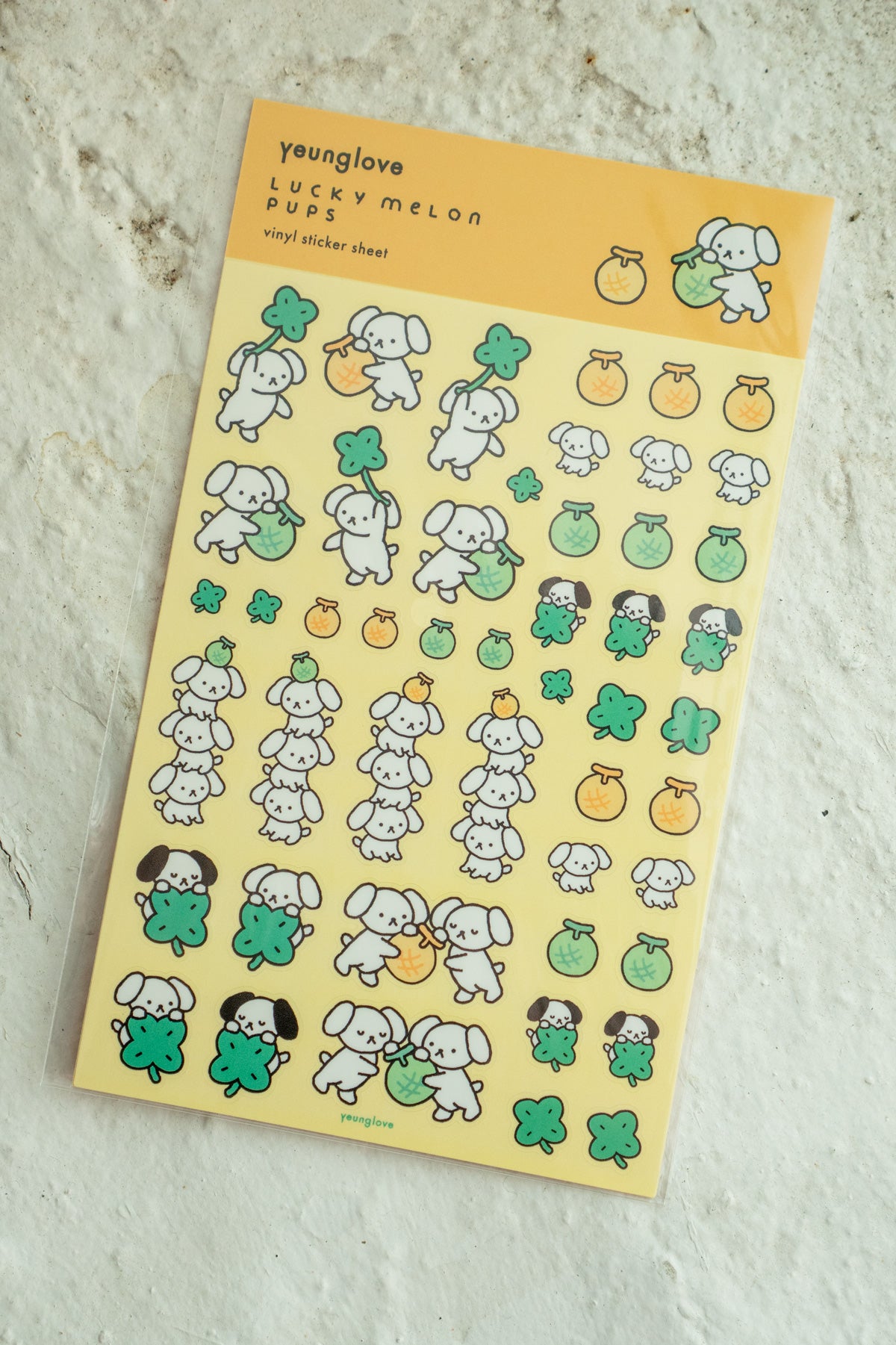Feuille D'Autocollants 'Lucky Melon Pups'
