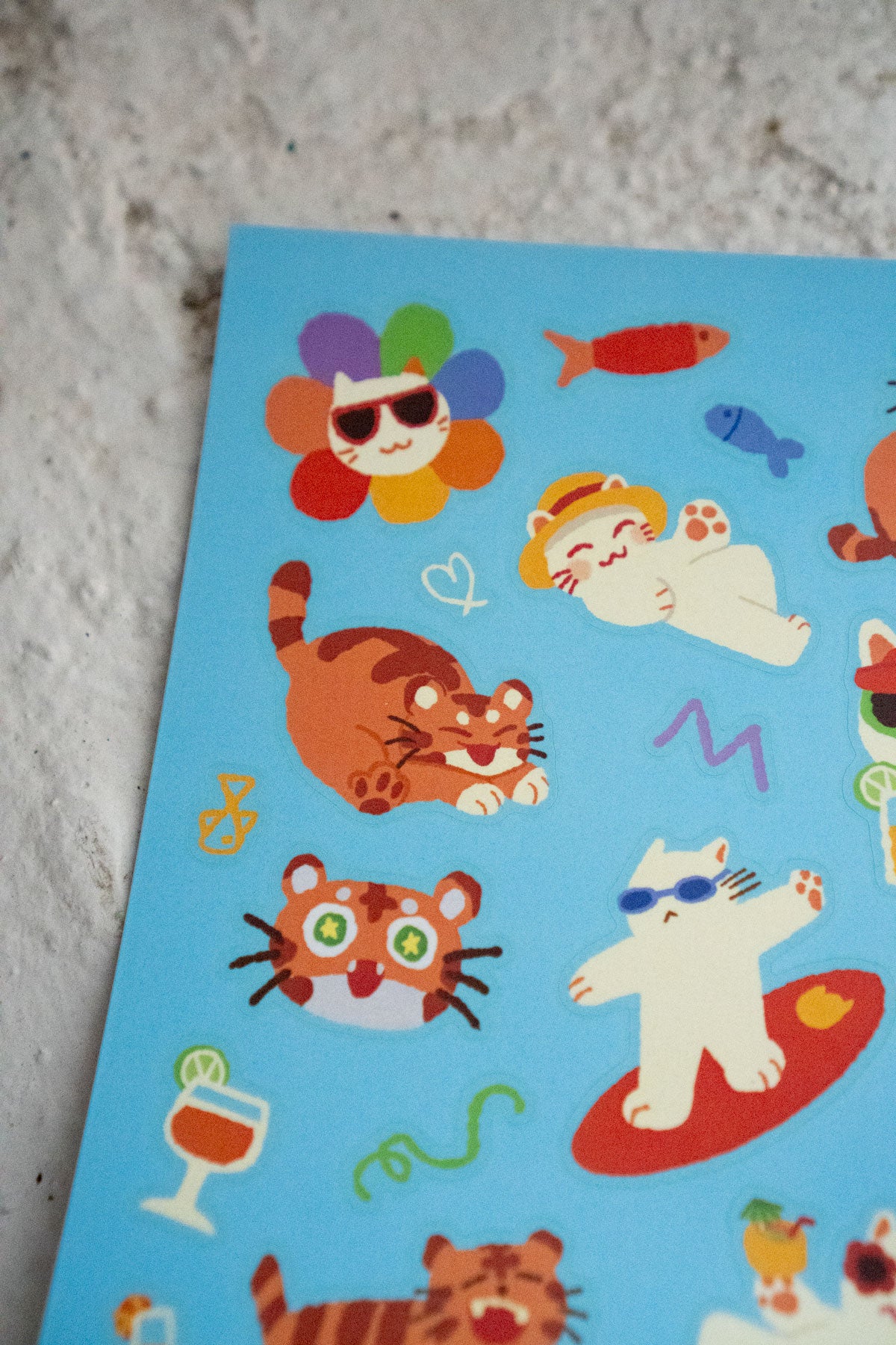 Cats on Vacation Sticker Sheet
