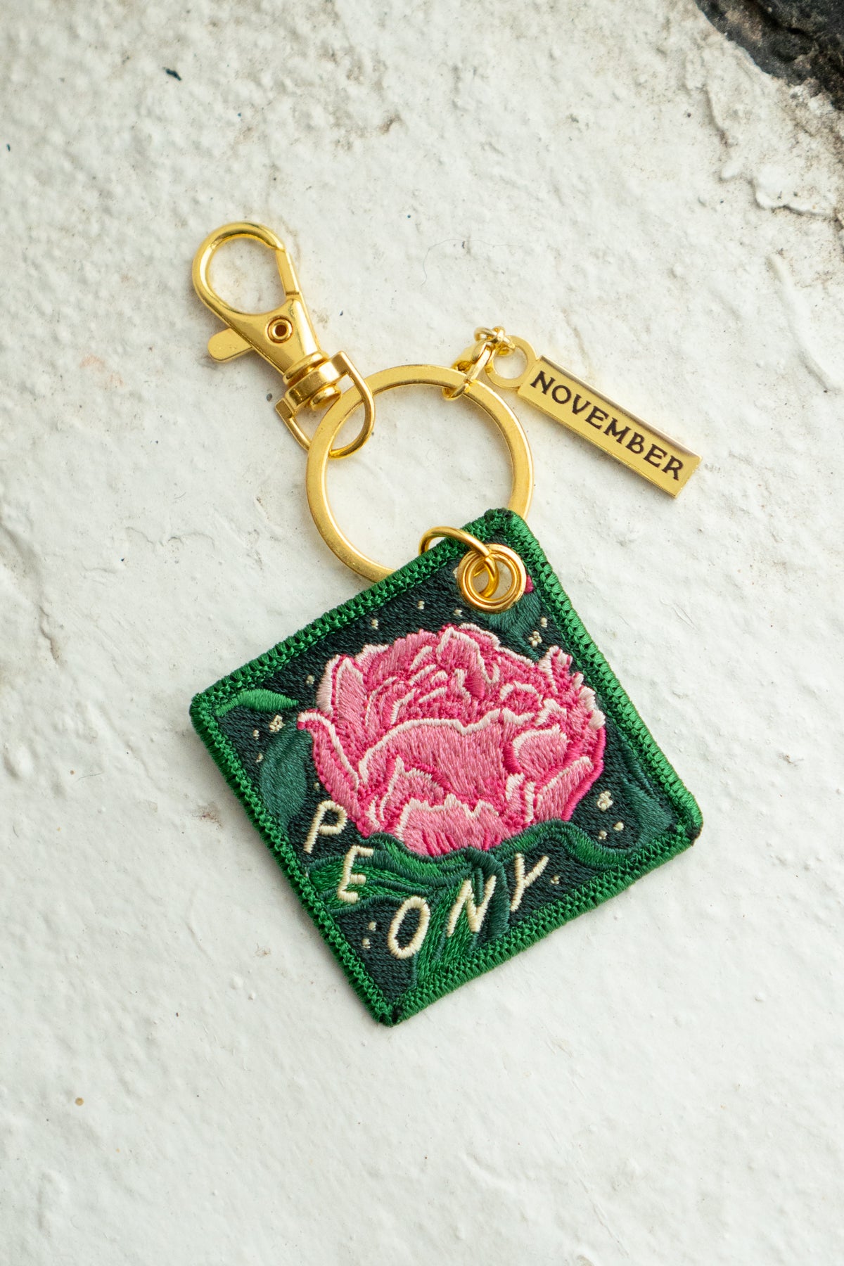 Peony - November Birth Flower Keychain