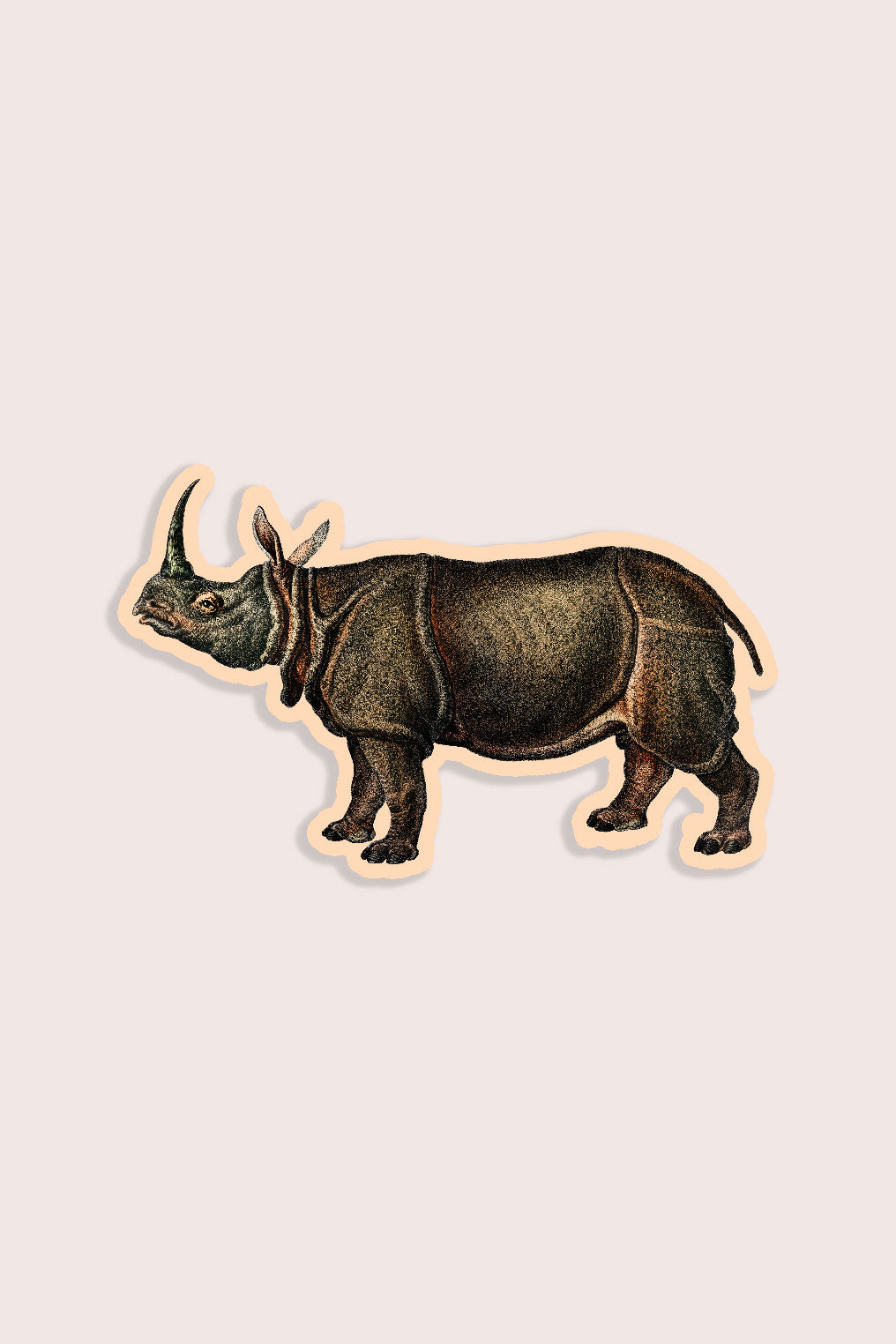 Nature animal sticker featuring a proud rhinoceros