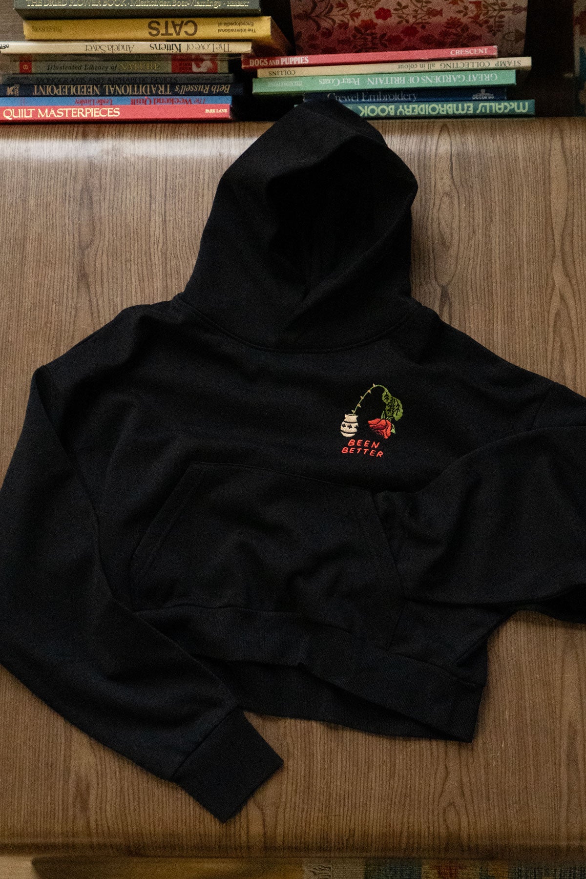 Been Better Rose Crop Hoodie