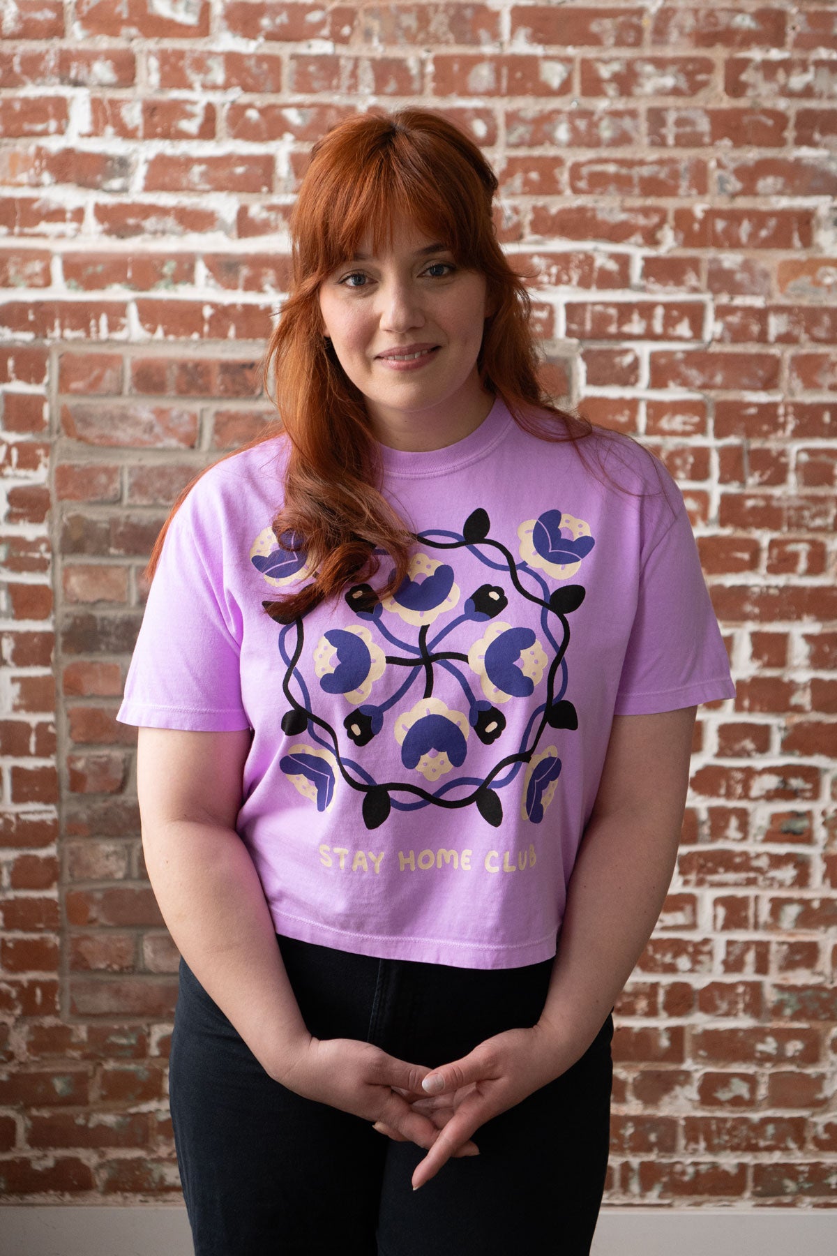 T-Shirt Carré CC 'Rosebud' | Violet