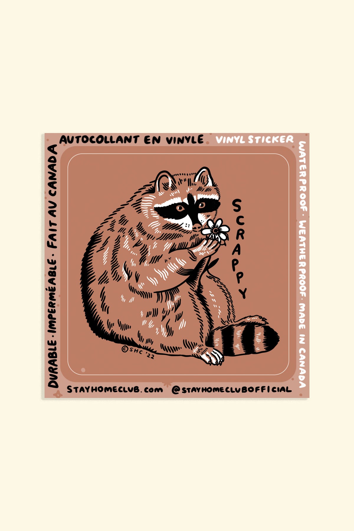 Scrappy Raccoon Vinyl Sticker