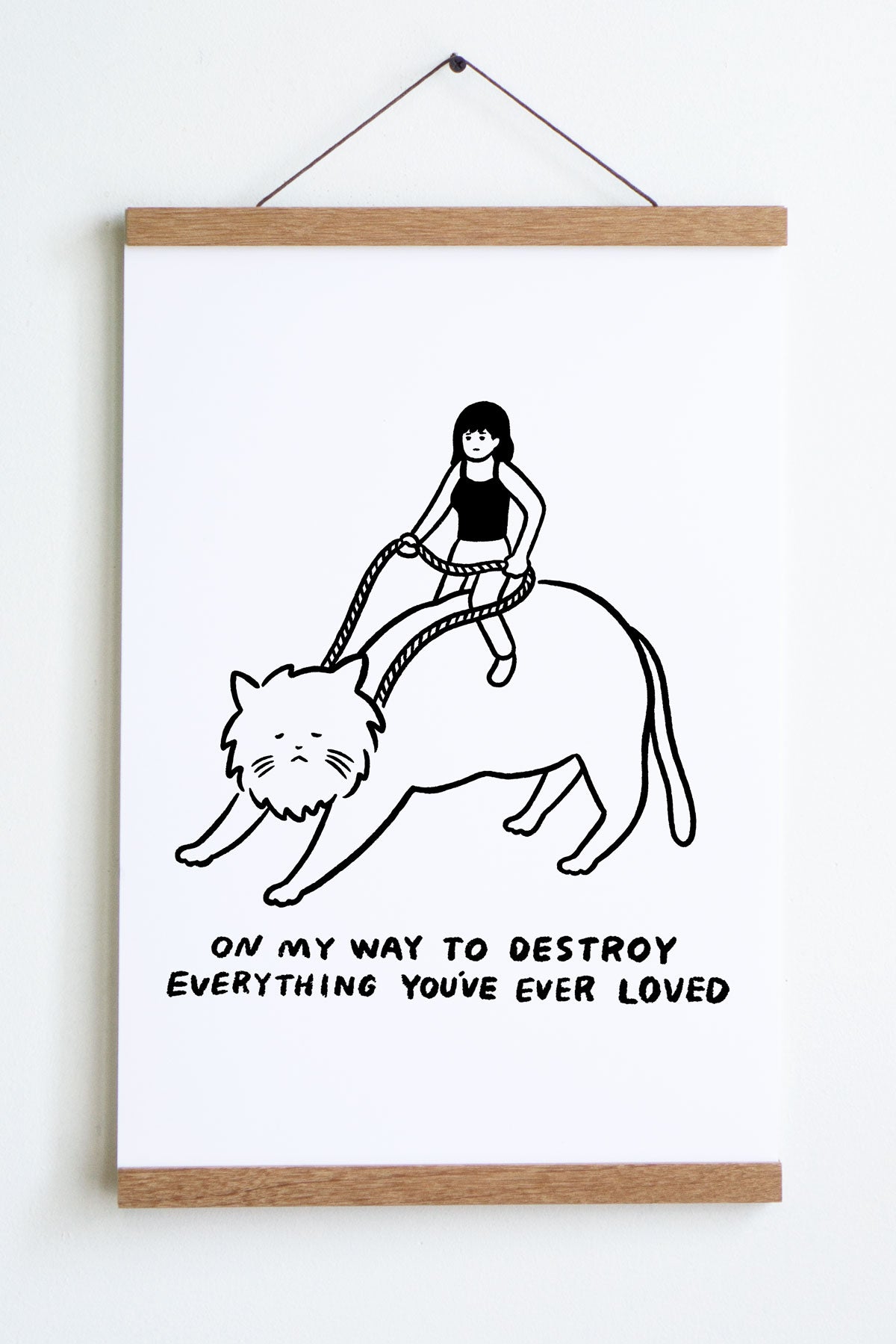 On My Way (Cat Rider) Print